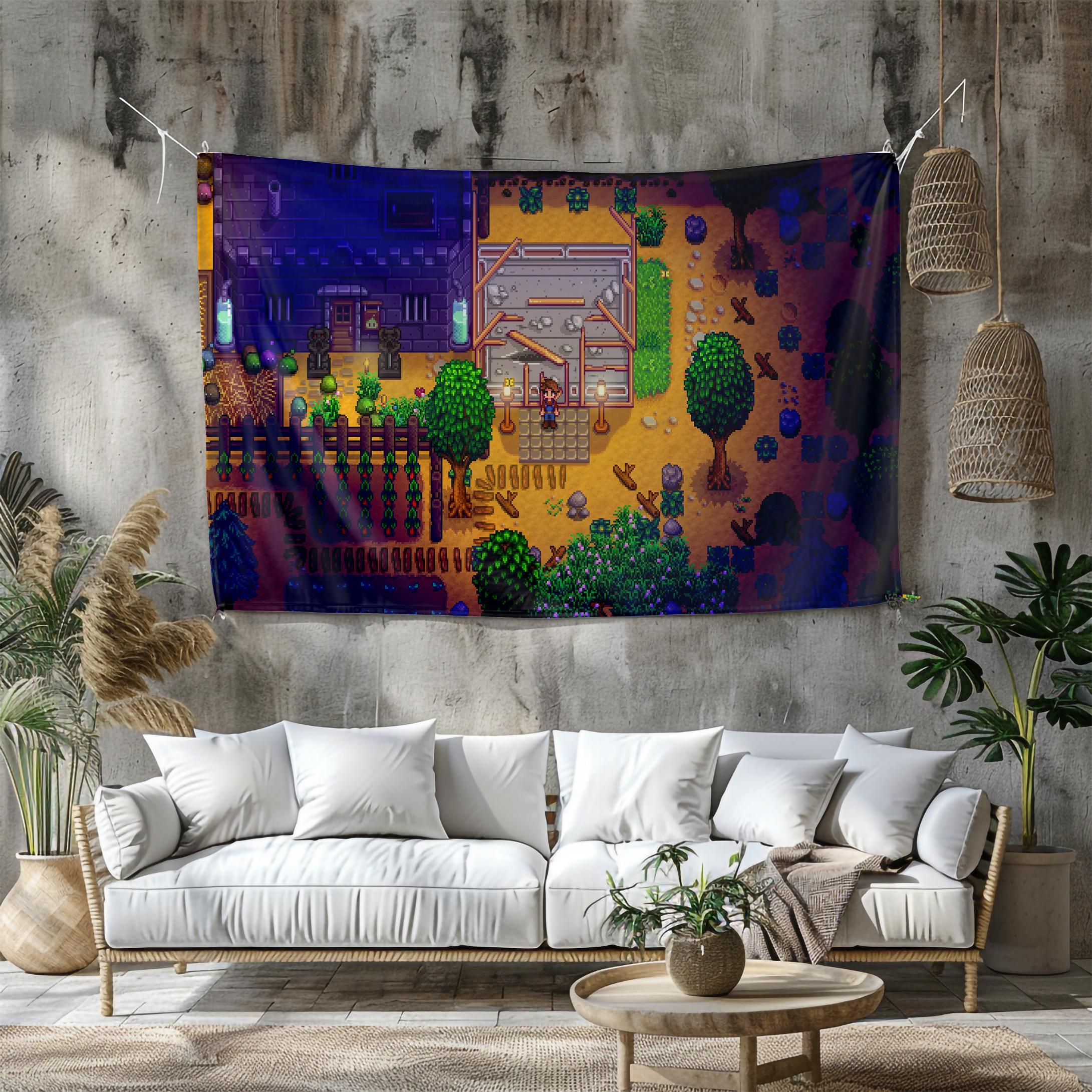 

Stardew Valley Tapestry Gaming Room Wall Hanging Home Bedroom Decor 74x94cm(29x37in)