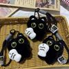 Cool 1Pcs Plush Black Cat Doll Toy Keychain Bag Pendant Funny Animals Charms Car Keyring Accessories For Women Couples Gifts