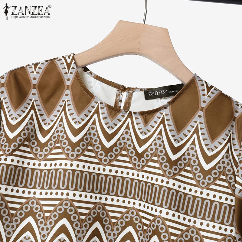 ZANZEA Women Short Sleeve Blouse and Long Skirts Summer Two Piece Suit Sets