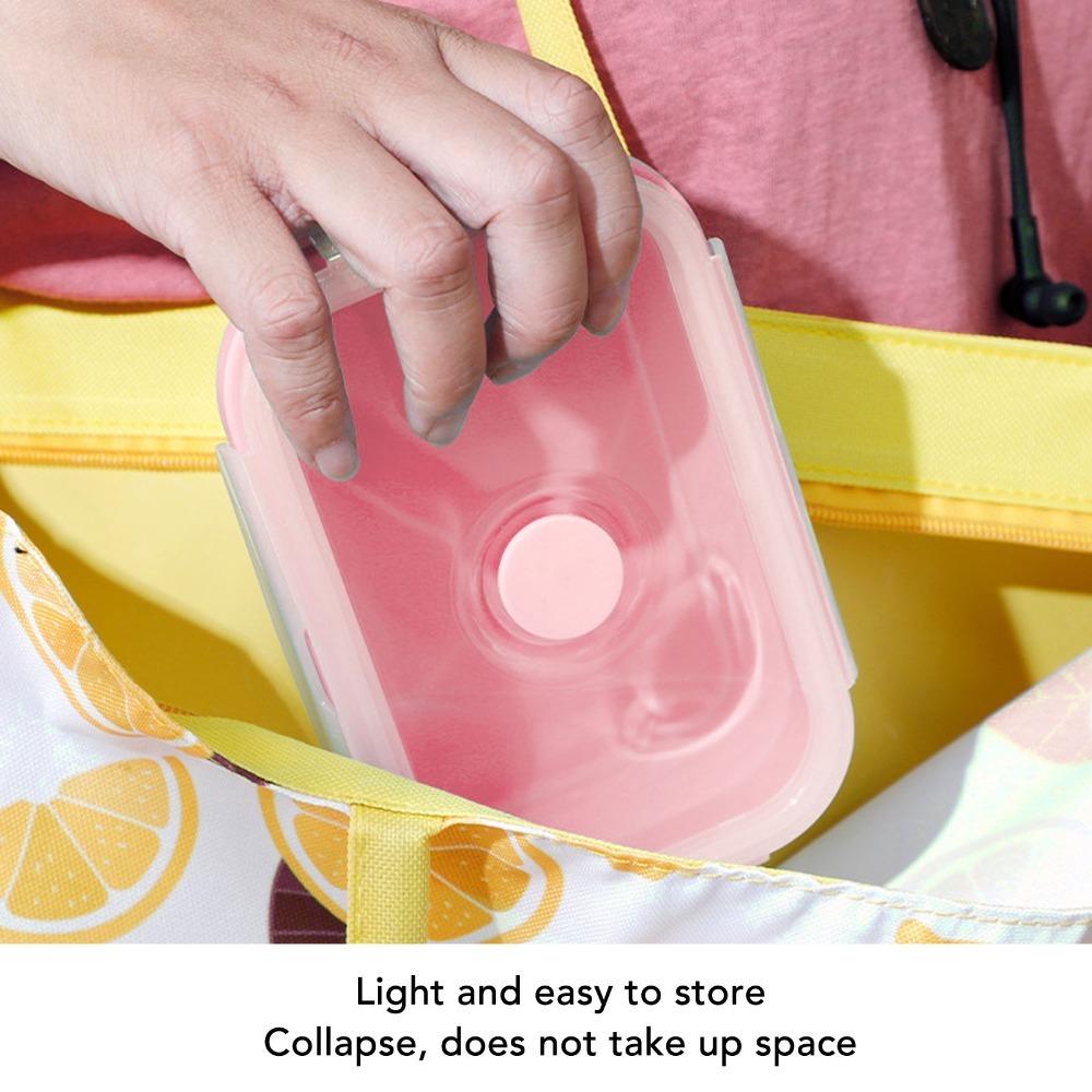 2PCS Collapsible Design Food Storage Container Silicone Refrigerator Storage Box For Picnics