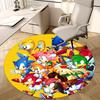 1pc Sonic the Hedgehog Anime Cartoon Design Round Carpet - Office Chair Mat, Non-Slip Rug for Home Decor, Living Room, Bedroom, Game Room, Dormitory,