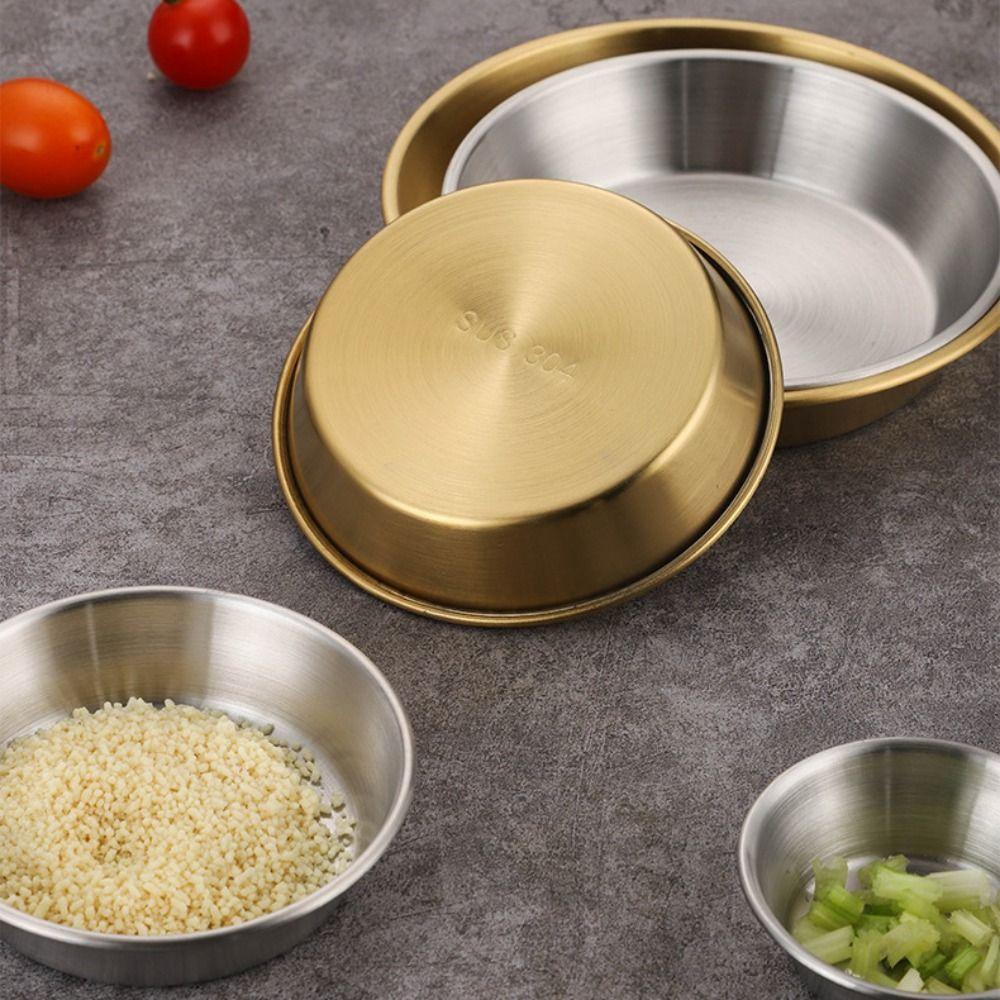 304 Stainless Steel Stainless Steel Sauce Dish Silver Gold Stackable Ketchup Dipping Bowl Multiple Sizes Easy To Clean