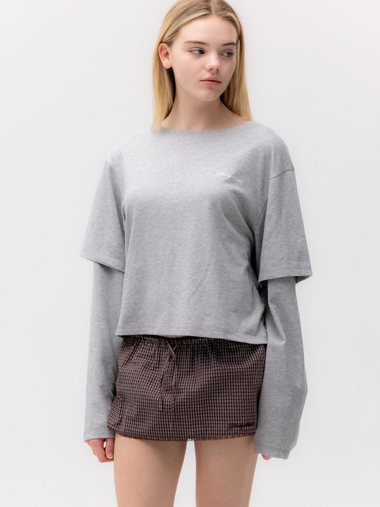 GLOWNY G Classic Lace-Up Mini Skirt (Brown)