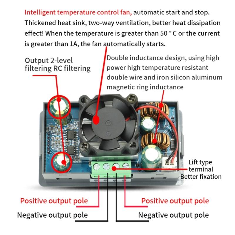 SK80H DC-DC Buck Boost Converter 5A 80W DC6-36V Input Power Module Adjustable Regulated Power Supply for Laboratory