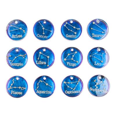 Handmade DIY Hanging Ornaments Resin Mould UV Crystal Epoxy Resin Mold 12 Constellations Pendant Casting Silicone Mould