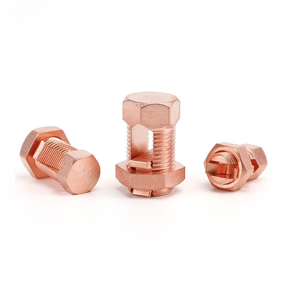Electrical Equipment Copper Split Bolt Connector Rose Gold Cord Bolt Copper Split Connector Cable Wire Clips