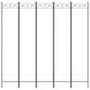 5 Piece White Folding Screen 200 X 200 Cm Fabric