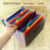 Large Capacity File Holder A4 Multi-Layer Folder Insert Buggy Bag File Storage Category Folder Student Test Paper Clip