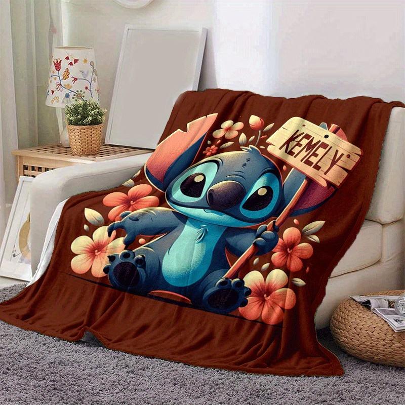 1pc Stitch Printing Blanket - Soft, All-Season Throw for Living Room, Bedroom,Personalized Gift with Adorable Cartoon Design