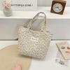 6343 Corduroy Floral Small Bento Handbag: Versatile Storage for Work, Shopping, and Outings.