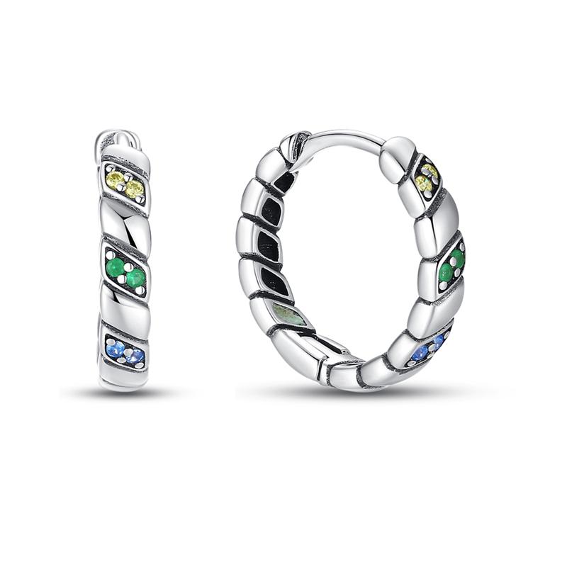 Earrings Luminous Colored Ear Loop 925 Silver Hoop Earrings Jewelry Women Purple Zircon Designer Anniversary Gift