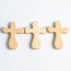 Small Solid Wooden Cross Pocket Hand-Drawn Crosses Handicraft Ornaments Church Religious Gift for Kids and Adults