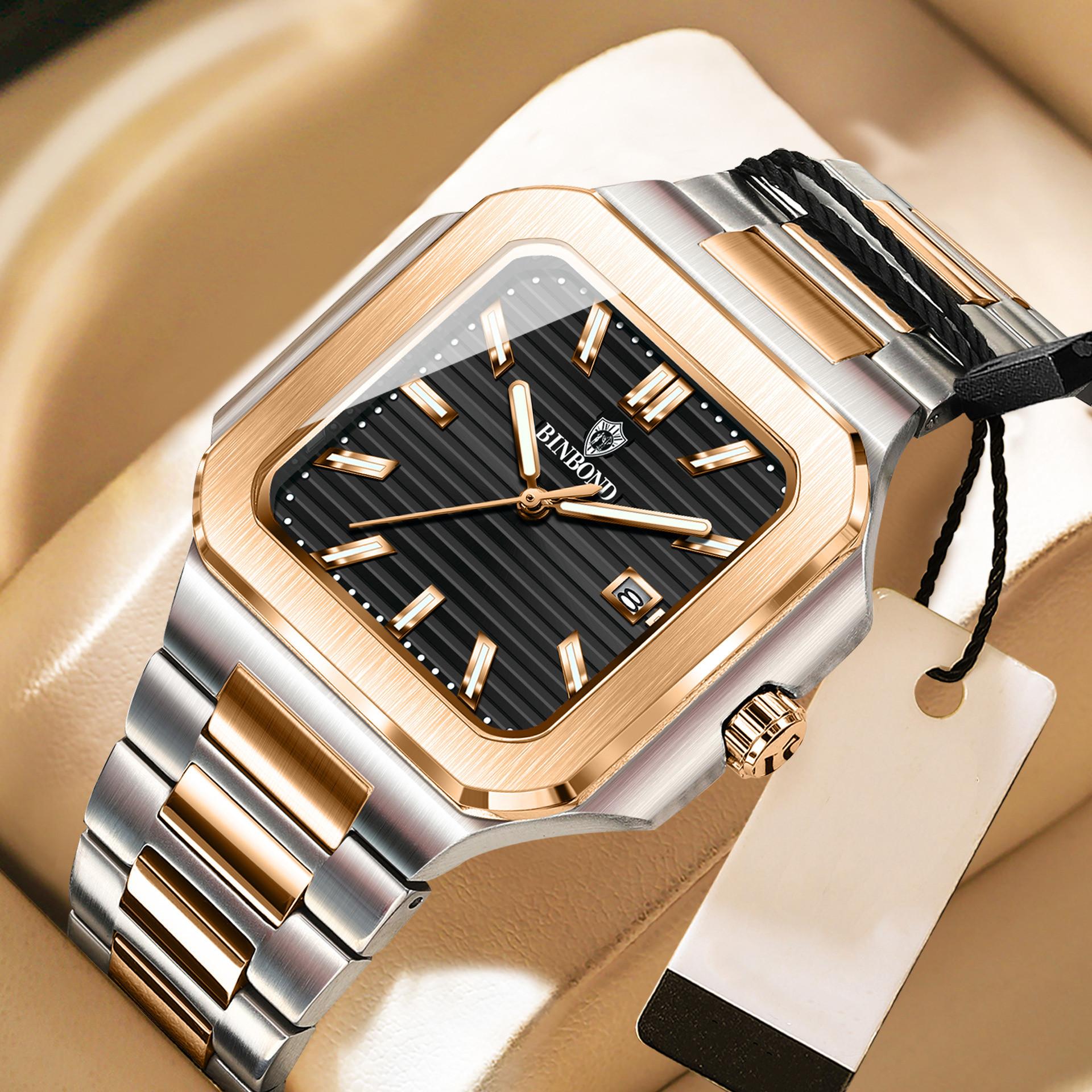 

Деловые часы Мужские из нержавеющей стали Дата Водонепроницаемые Наручные часы Мужские Модные Мужские часы Relogio Masculino silver-rose