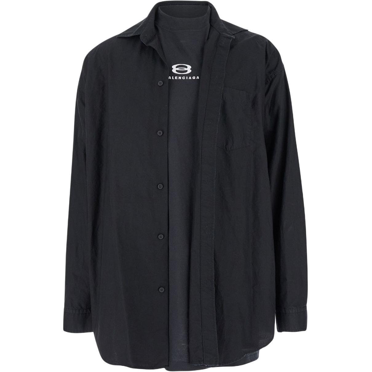 Balenciaga Unity Sports Icon Lagen-Oversize-Hemd 794656TNM601000 1 schwarz