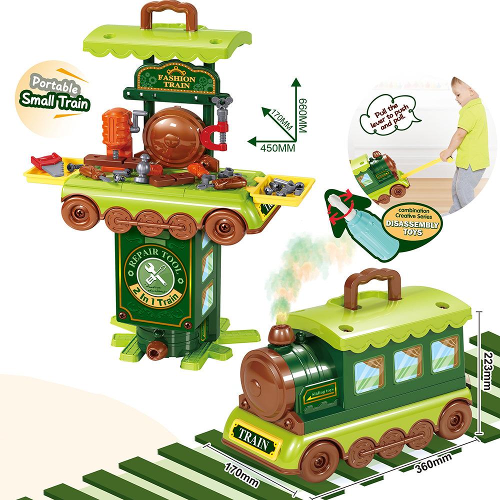 

Интересная деформация маленького поезда, игрушки для игровых домиков, подарки, детские игрушки для моделирования зелёный