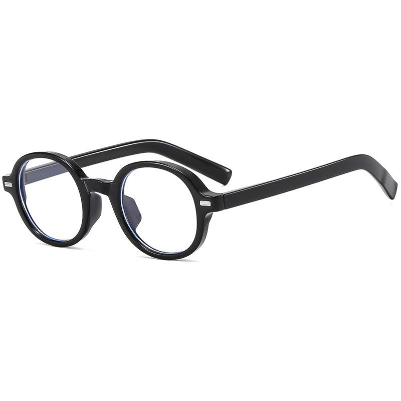 Korean Style Round Metal Hinge Eyeglasses Frame 3664 with Anti-Blue Light Lenses