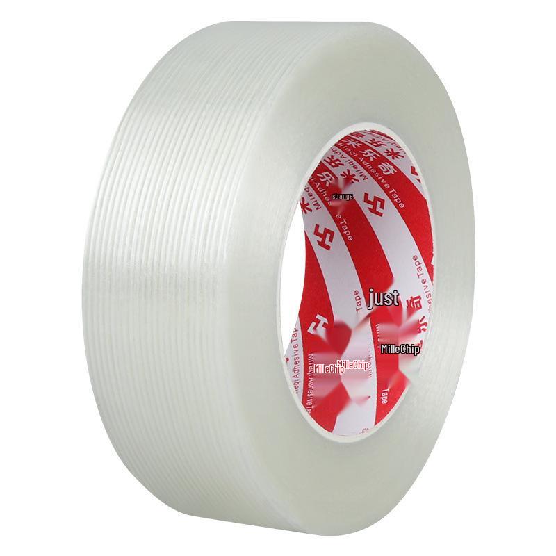 Strong Adhesive Striped Fiber Tape: Mold Fixing, Electrical Appliance Binding, No-Residue Packaging