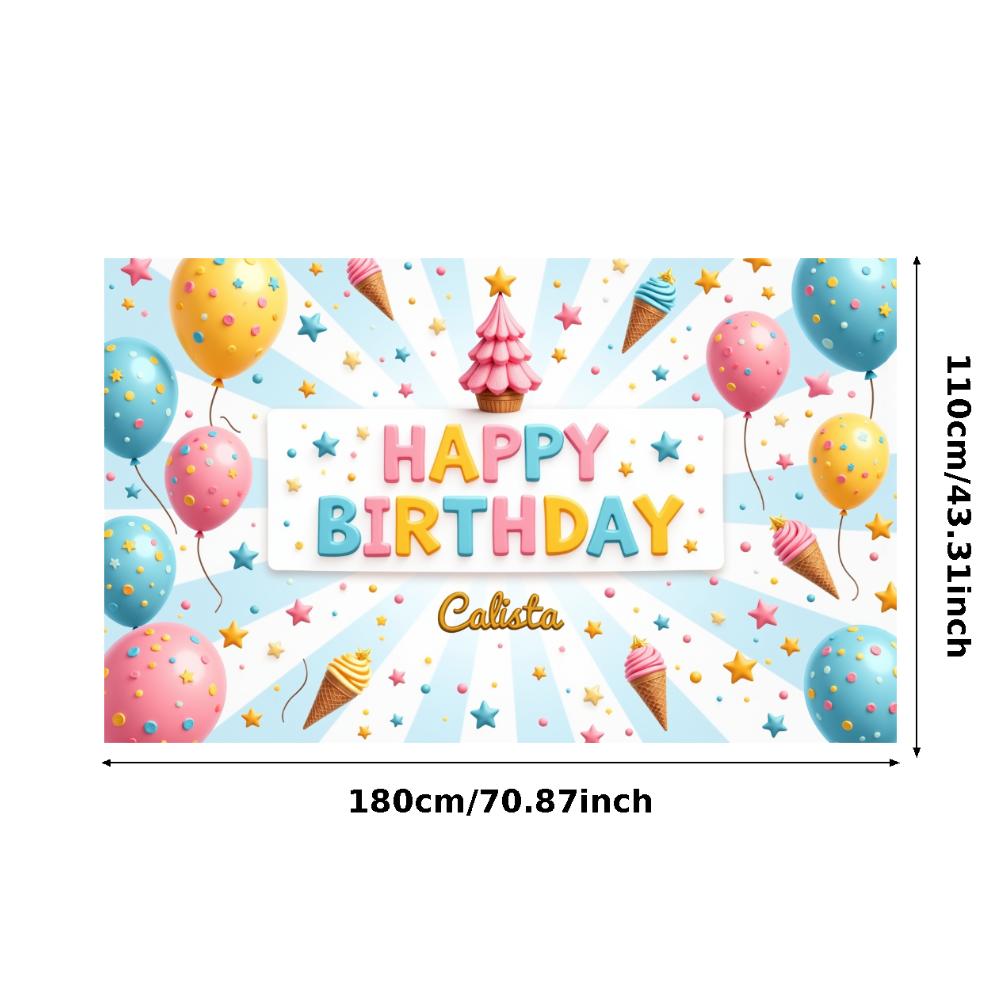 Happy Birthday Backdrop Banner Kids Colorful Balloon Birthday Party Background Decoration Event Photo Booth Props Supplies