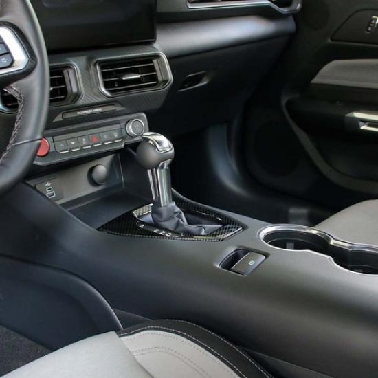 Carbon Fiber Gear Shift Bezel Panel Cover For Mustang 24+ Automatic Accessories
