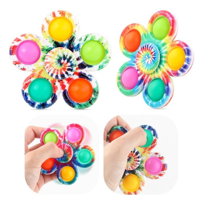 Fidget Spinner Children's Camouflage Five Finger Bubble Silicone Rotating Fingertip Gyroscope Adult Release Stress Relieving Toy