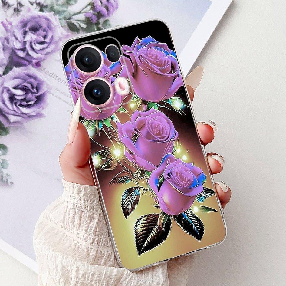 For OPPO Reno13 Pro 5G Case CPH2697 Fashion Flower Butterfly Soft Silicone Phone Cover For OPPO Reno 13 CPH2689 Reno13Pro Bumper