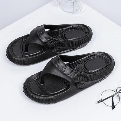 Men Slippers Comfortable Massage Flip Flops Outdoor Indoor Design Men Beach Sandals Non-slip Home Men's Slippers Black