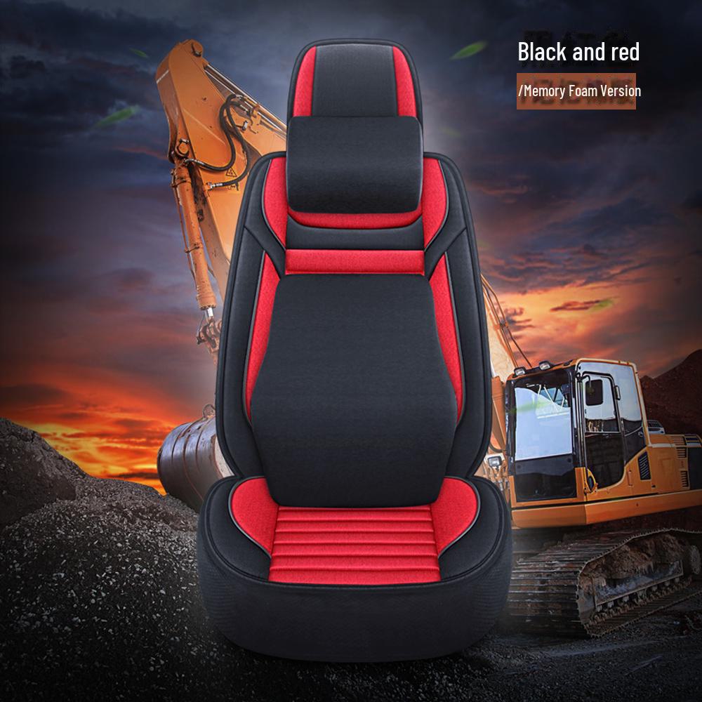 Pernă de scaun pentru excavator - Husă de lenjerie respirabilă pentru un singur loc, potrivire universală, potrivită pentru patru anotimpuri.