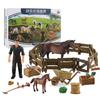 Happy Horse Farm Diy Creative Suit Model Fence Stable Worker Solid Static Sand Table Figure Ornament Toy