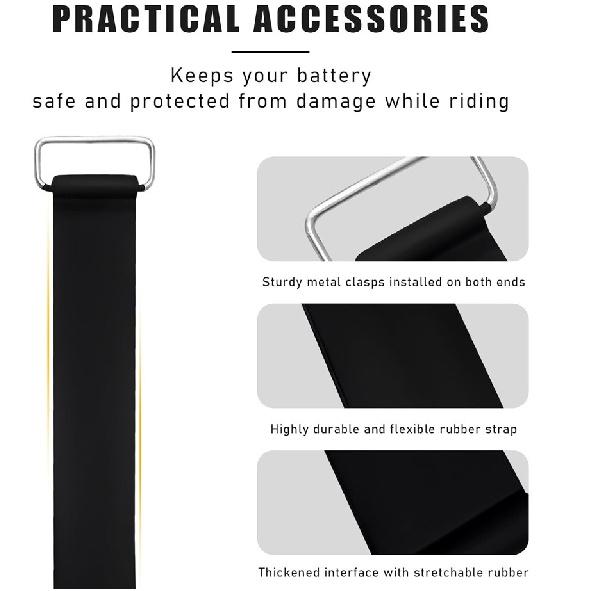 Motorcycle Universal Rubber Battery Tie Down Band Strap Fixed Holder Belt Parts
