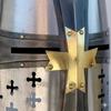 Handmade Crusader Templar Helmet with Golden Brass Cross, Wearable Medieval Knight Helmet for Halloween, SCA, Cosplay and Collectors' Gift