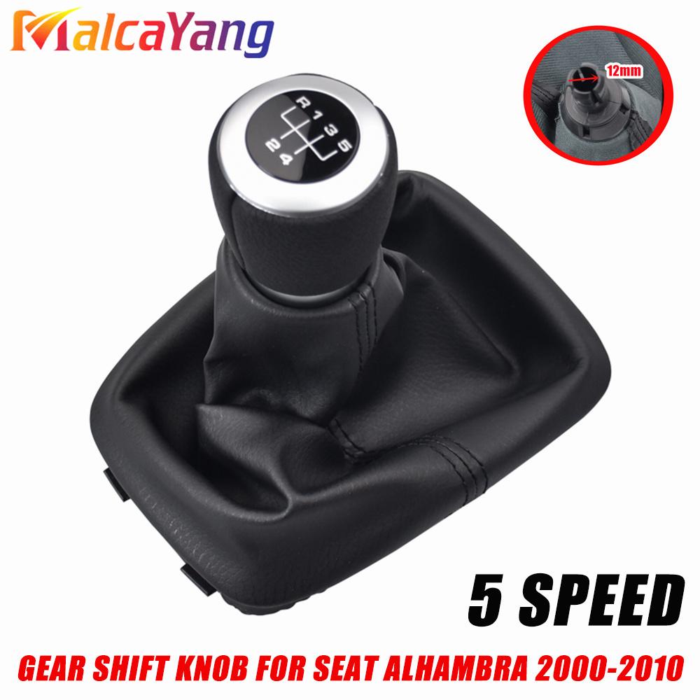 Car Gear Shift Knob Shifter Lever PU Leather Gaiter Boot Cover Collar For Seat Alhambra 2000-2010 A Perfect Replacement
