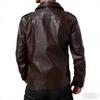 Autumn Winter Casual Men's PU Leather Jacket Fashion Slim Fit Turn Down Collar Moto Biker Coat Trendy Men's Outerwear