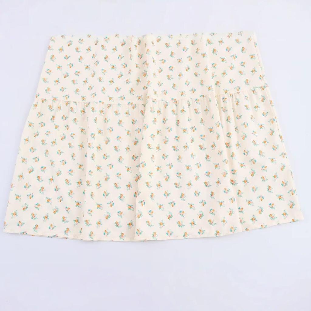 Spring 2025 Women's European & American Style Fashion Fresh Print Short Sleeve Dress