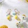 Cute Lemon Dangle Earrings for Women, Resin Yellow Lemon Hoop Earrings Minimal Fashion Fruits Dangling Earring for Women Sweet Earring