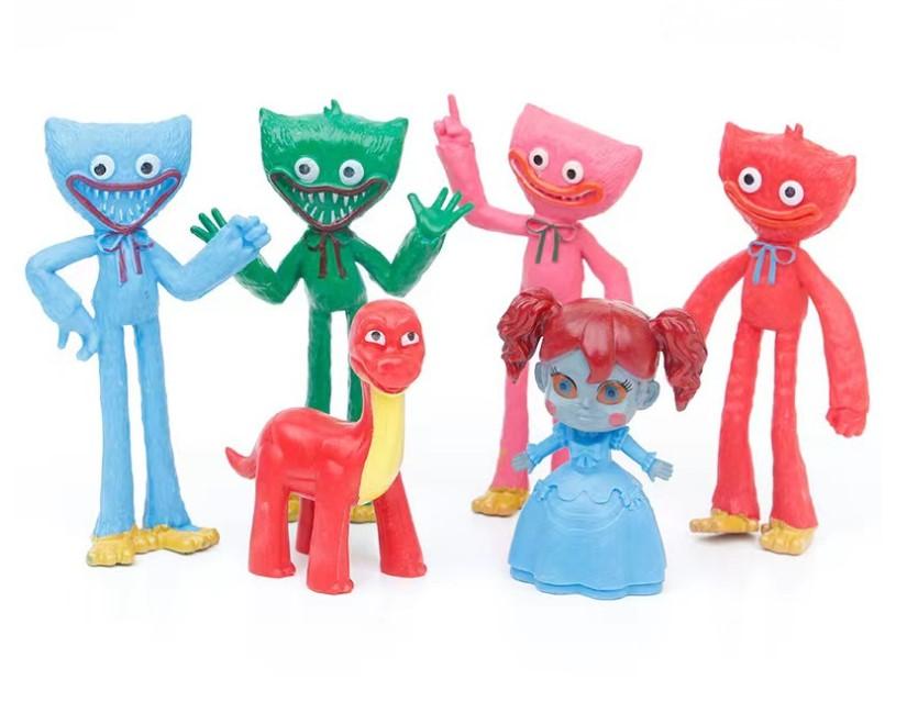 

Хаггі Ваггі Huggy Wuggy Poppy playtime набір фігурок з гри monster Bobby 6шт 7-11см 7-11 червоний