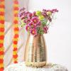 Vaso da fiori in metallo a forma ovale per decorazioni domestiche, vaso scanalato per decorazioni da tavolo per ufficio, vaso moderno, regalo per anniversario, festival,