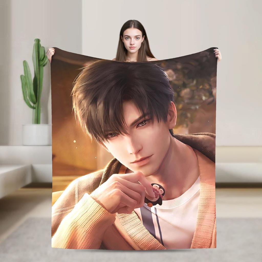 Game Love and Deepspace Sylus Flannel Blankets  Warm Throw Blanket for Living Room Travel Street Trend Bedspread Sofa Bed Cover
