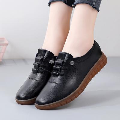 Buty mamy z miękkimi podeszwami i miękkimi powierzchniami, wygodne skórzane buty, codzienne antypoślizgowe pojedyncze buty, buty do chodzenia jedną stopą