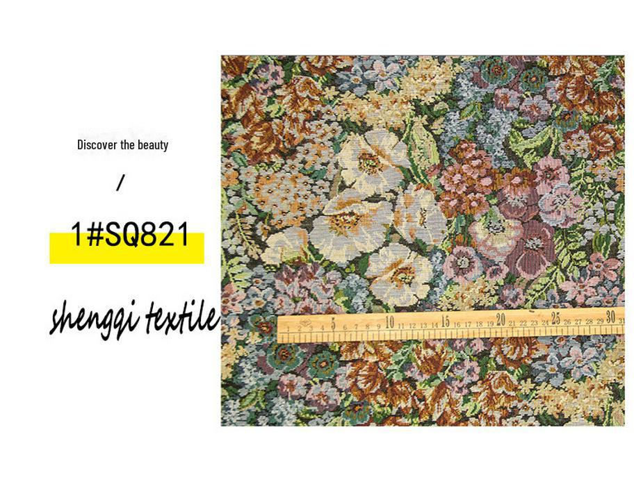 250G Ethnic Style Floral Jacquard Polyester-Cotton Fabric