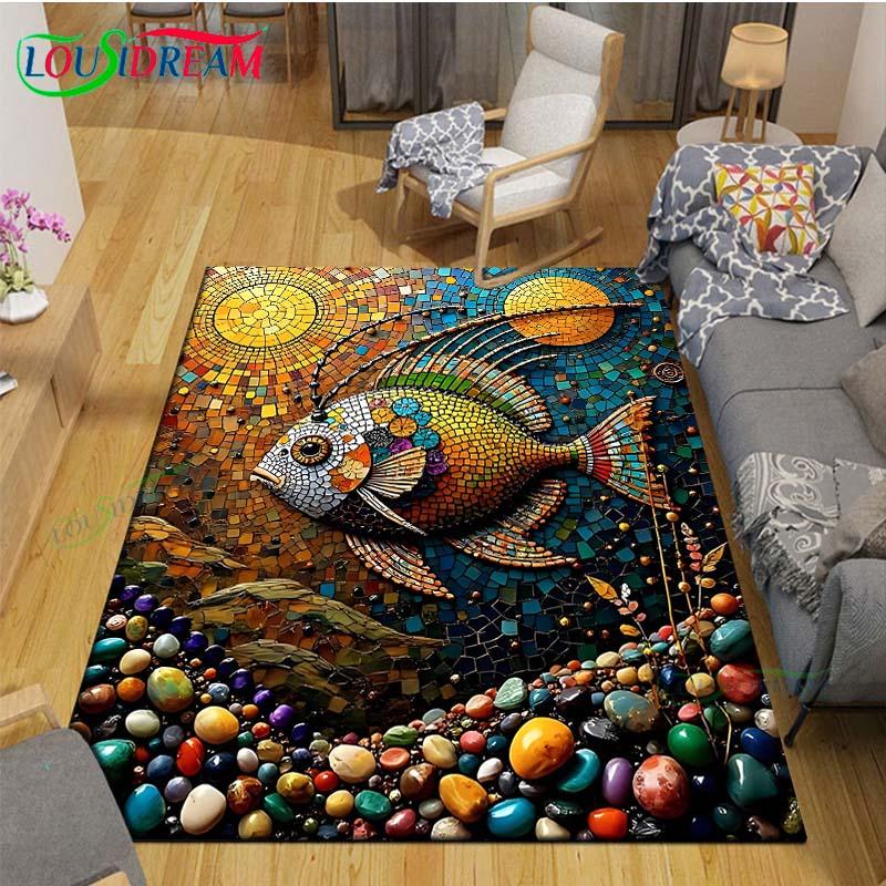3D Funny Pebble Decor Carpet for Outdoor Balcony Garden Coffee Table Bedroom Area Rugs Kitchen Un-slip Floor Mat Alfombra Gift