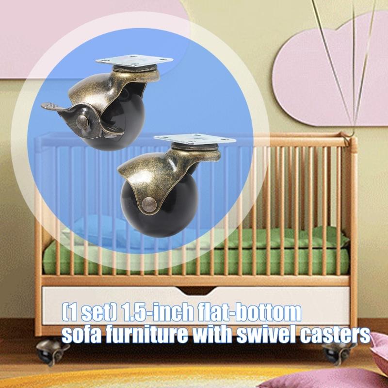 Top Plate Casters Replacement Low Noise 360 Degree Furniture Castors Wheel Quiet Small Casters Wheel Enduring