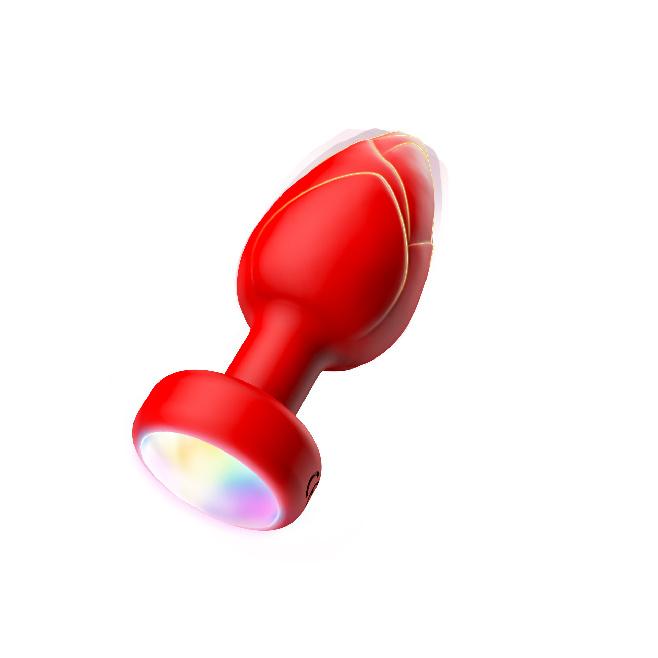 Rechargeable Remote Control Anal Plug with 10 Vibration Patterns & RGB Light Shows for Men and Women - Hands-Free Solo or Couples Play