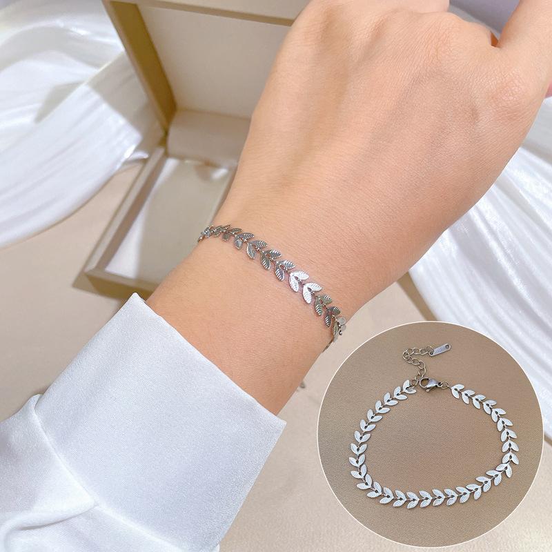 Dongmen Personalized Minimalist Wind Leaf Personalized Chain Bracelet Female Retro Girlfriend