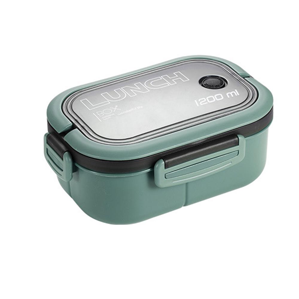 

1PC Multi-Layered Compartment Lunch Box With Fork And Spoon, Handle And Seal, Suitable For Students And Office Workers. 2 зелёный