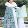 Hanfu Cloak Cape Wool Shawl Winter Fur Collar Antique Thickened Warm Long Chinese Style Coat Women's Winter