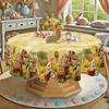Rustic Easter Tablecloth Bunny Eggs Table Cover Farmhouse Easter Decorations for Home Kitchen Dining Spring Garden Tablecloth