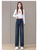 Petite Women's High-Waisted Wide-Leg Jeans - Spring 2026 Loose Fit with Slimming Eight-Point Style