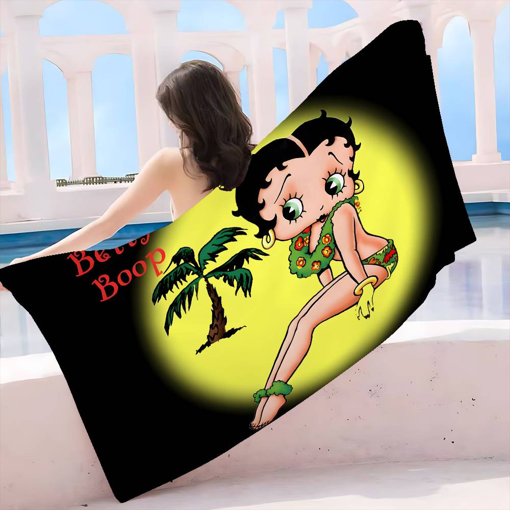 Anime B-Bettys B-Boops Microfiber Beach Towel Absorbent Quick Dry Soft Yoga Swimming Resort Mountain Climbing Towel