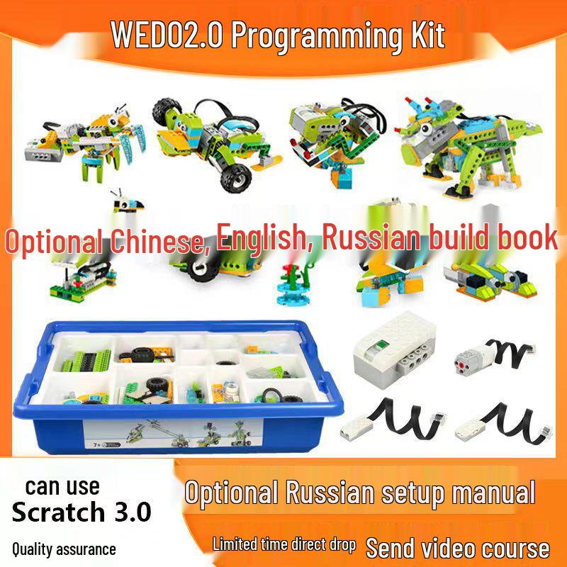 Wedo Programmable Electric Robot Kit: DIY Building Blocks for Kids Compatible with LEGO