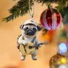 Gitaar Hond Acryl Hangende Decoratie Thuis Binnen Kerstboom Auto Achteruitkijkspiegel 2D Platte Mopshond